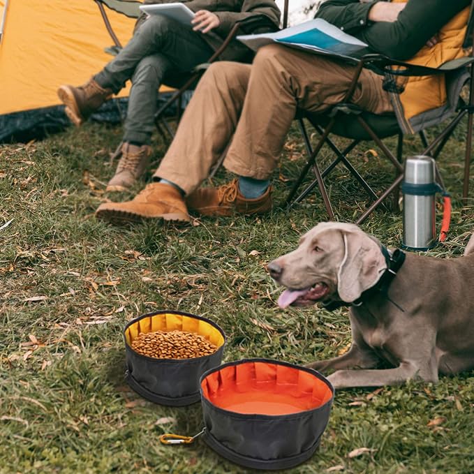 LumoLeaf Travel Dog Bowls and Water Bottle Pack, 2 Collapsible Dog Bowl 10 Cups and 8 Cups for Food or Water, 1 Portable Dog Water Bottle Dispenser