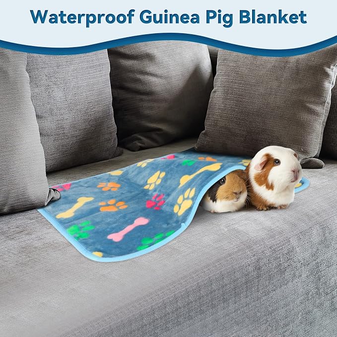 YUEPET 6Pcs Waterproof Guinea Pig Blankets Washable Small Animal Fleece Cage Liners Pet Soft Sleep Mat Pad Cover Warm Flannel Throw for Hamster Guinea Pig Rabbit Chinchilla Hedgehog Ferret