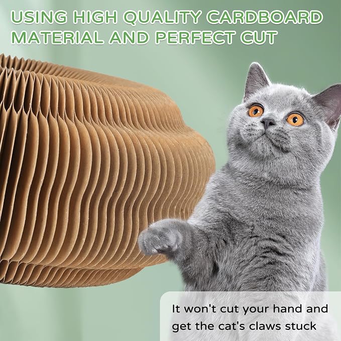 Goosheep 2Pack Kitty Kurlz Magic Organ Cat Scratching Board Kitty Curls Accordion Toy Cats Scratching Post Ball Track, Kitten Fun Intelligence Physical Exercise Educational Toy