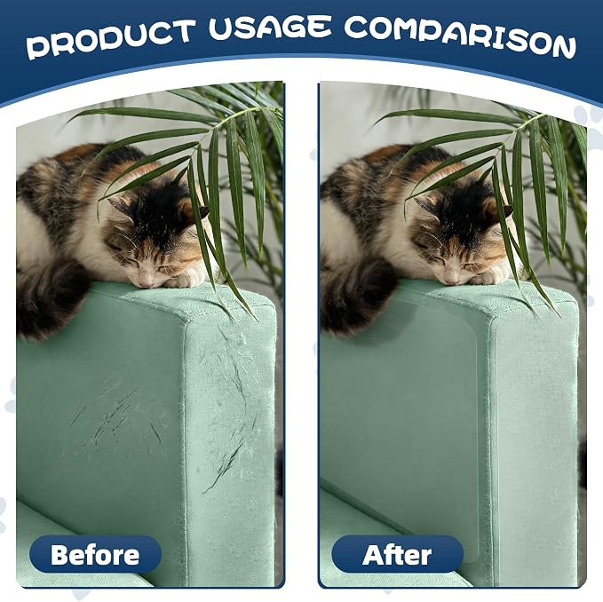 16PCS Large Anti Cat Scratch Furniture Protector for Sofa, Doors, Couch Corner Protectors from Cats Claws Scratching, Heavy Duty Anti-Claw Shield for Fabric Sofas