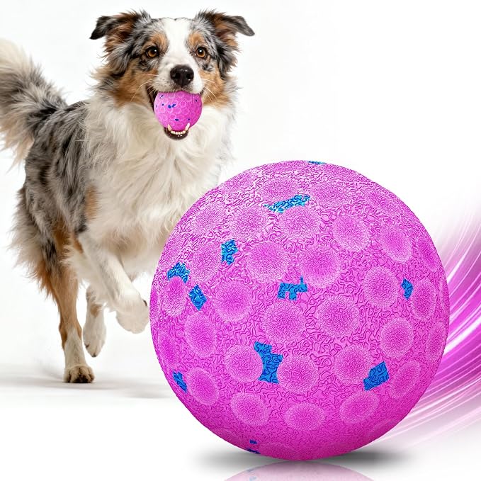 Interactive Dog Toys - Chew-Proof Dog Ball for Aggressive Chewers, Self-Moving Automatic Vibration with 3 Modes, IP54 Waterproof E-TPU, Ideal for Medium and Large Dogs (Pink)