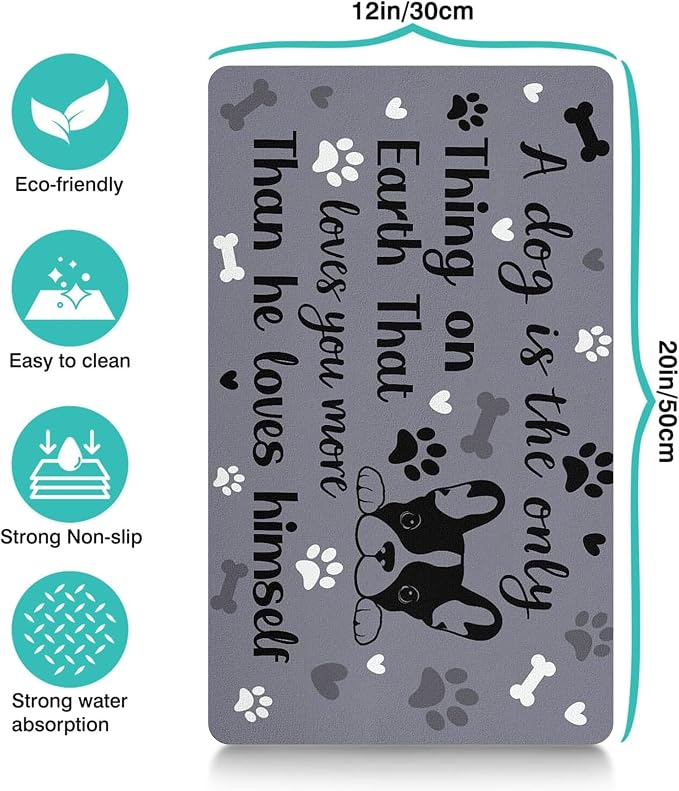 Pet Feeding Mat for Floors Waterproof Dog Mat for Food and Water Absorbent Quick Dry Non Slip mat for Cat Bowls