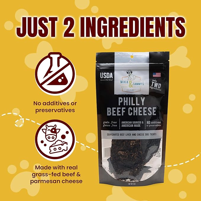 Mika & Sammy's Gourmet Beef Liver Jerky Dog Treats Made in the USA. (Beef Cheese 5 oz)