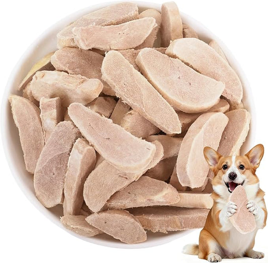 12.3oz Freeze Dried Dog Treats, Single Ingredient Duck Breast Slices, Healthy Dog Treats for Medium & Large Dogs, Human Grade, Low Calorie, Grain Free Training Snacks for Dogs