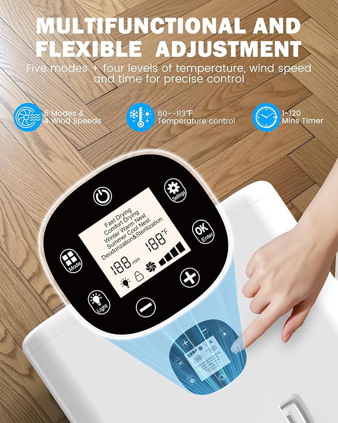 PETNF Pet Dryer Box for Cats and Small Dogs, 70L Automatic Drying Chamber with Quiet Operation, Adjustable Airflow & Temperature for Comfortable Home Grooming After Baths