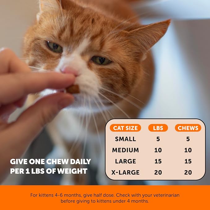Senior Cat Joint Supplement Crunchy Creamy Hip + Joint for Cats - Ease Mobility Stiffness with Glucosamine Chondroitin, Green Lipped Mussel, Flexibility + Joint Support Chews (90-Day Supply)