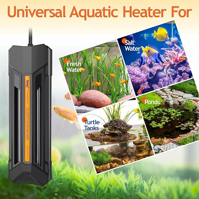 hygger 500W Aquarium Heater with Controller, Adjustable & Submersible Fish Tank Heater with Digital Display Safety Triple Protection Beeping Alarm for Saltwater and Freshwater 65-135 Gallon