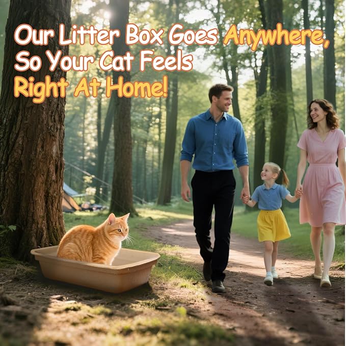 Disposable Litter Boxes for Cats Leak-Proof: 20-Pack Odor Control Sustainable Large Kitty Tray for Travel/Indoor Use