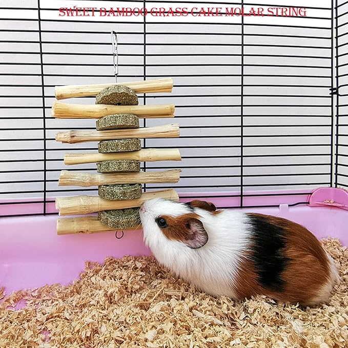 kathson Bunny Chew Toys for Teeth Grinding, Rabbit Wooden Scratch Board and Extra Large Rabbit Litter Box Trainer Rabbit Toilet