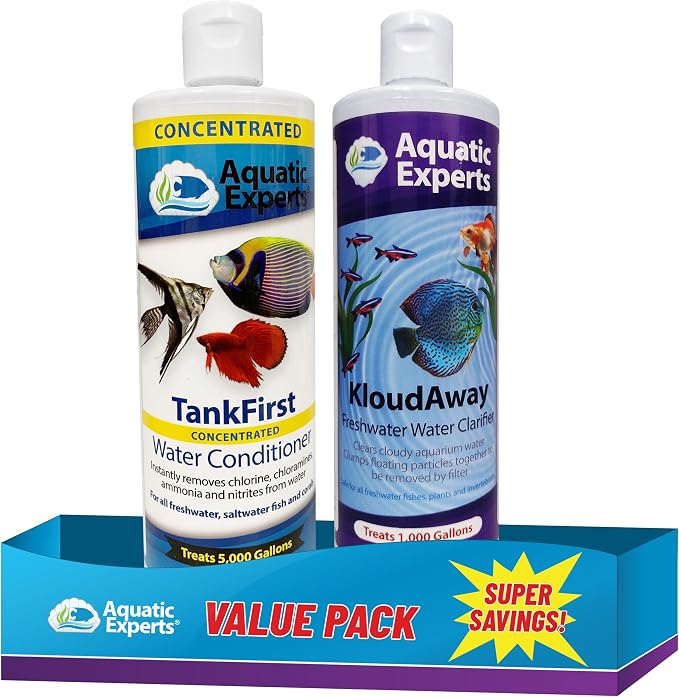 TankFirst Aquarium Water Conditioner - Concentrated 500mL and KloudAway Aquarium Water Clarifier 500 mL. Made in USA (Value Pack)