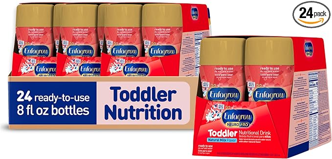 Enfagrow NeuroPro Toddler Nutritional Drink, Try Our Brain-Supporting Trio, Ready to Use, 8 fl Oz (24 Bottles)