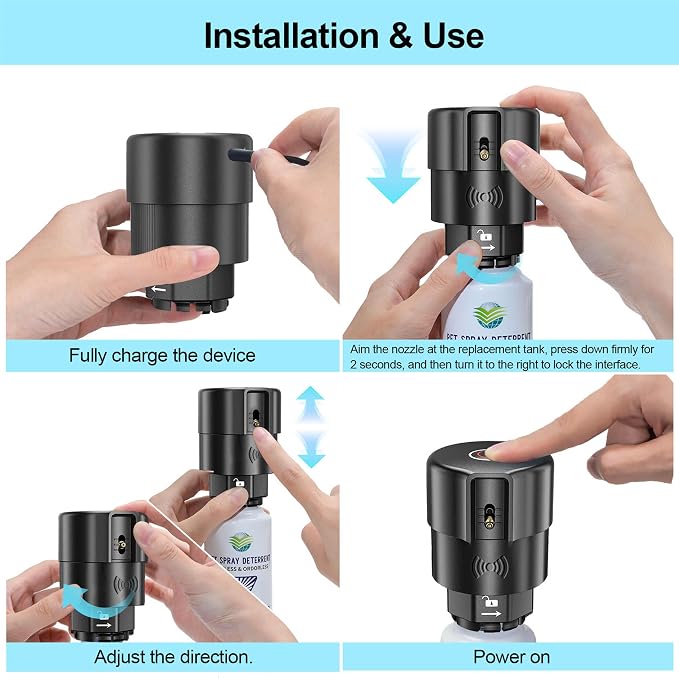Cat Spray Deterrent System, Pet Deterrent Device Refill, CATSSS Refill [ 15.56Oz & 4 Pack ] Safe for Cats & Dogs Motion Activated Pet Deterrent Spray System-Only Applicable to The Same Brand System