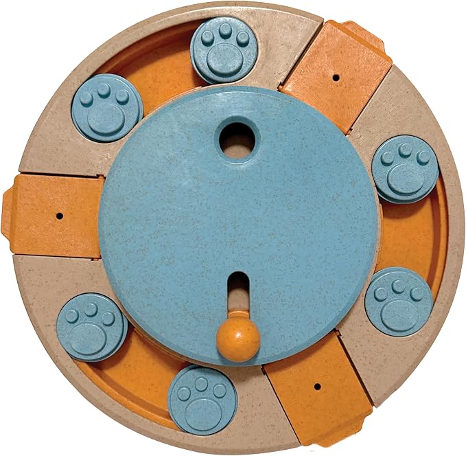 FOUFIT foufouBRAND Round Hide 'n Seek Multi-Play Turntable Puzzle Pet Toy, 10.7-inch Length, Pet Accessories