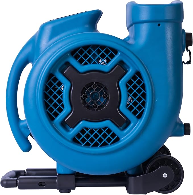 XPOWER P-800H Pro 3/4 HP 3200 CFM Centrifugal Air Mover, Carpet Dryer, Floor Fan, Blower, Telescopic Handle and Wheels, for Water Damage Restoration, Janitorial, Plumbing, Home Use, Blue