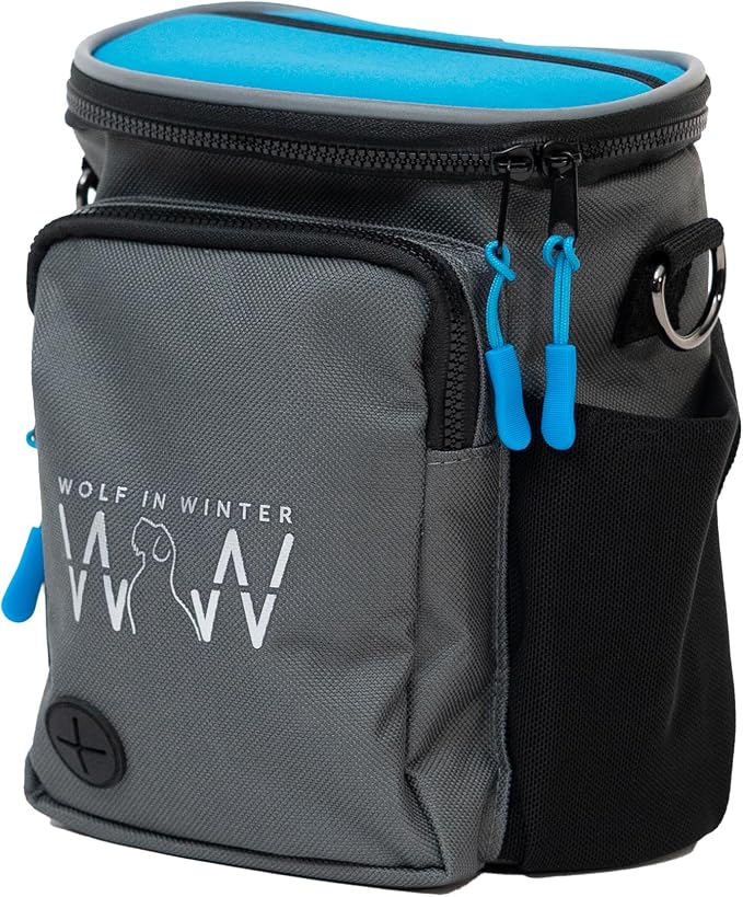 Quickdraw XL Dog Treat Pouch – Training Bag with Waste Bag Dispenser (Bags Not Included), Phone Pocket, Water Bottle Holders, 3-Way Strap – Durable & Reflective (Alpine Blue)