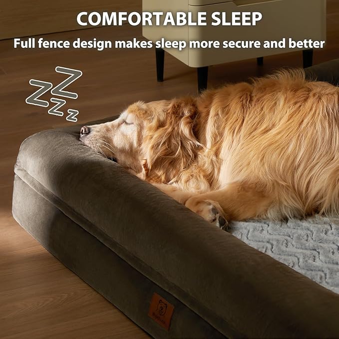WNPETHOME XXL Extra Large Dog Bed, Washable Dog Couch with Removable Waterproof Cover, Orthopedic Pet Sofa Bed with Bolster Sides for Sleeping, 45 x 35 x 7 Inches
