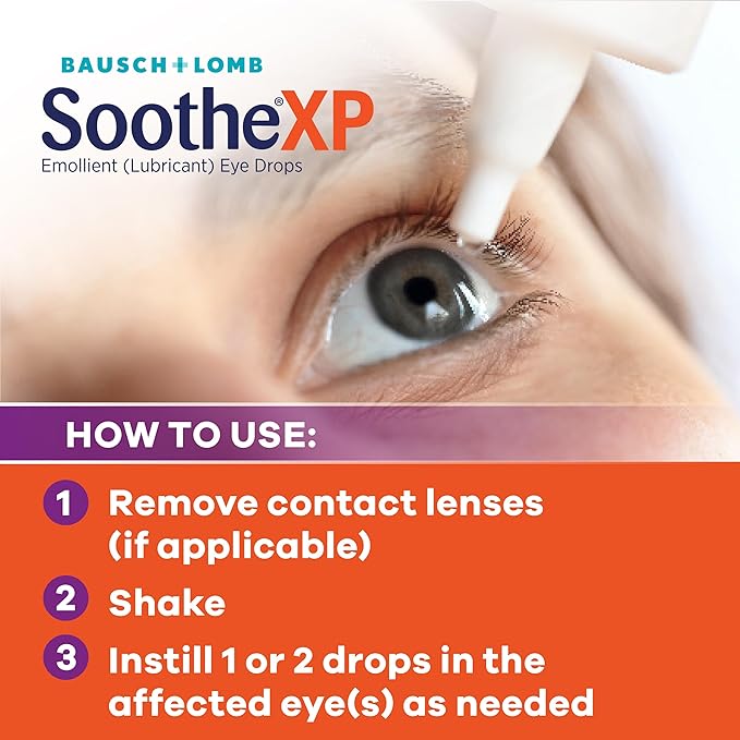 Soothe XP Eye-Drops for DryEye Symptoms, Xtra Protection Lubricating Eye-Drops, Restores Moisture, Relieves Irritation and Protects Against Tear Loss, Advanced DryEye Therapy, 0.5 Fl Oz,(Pack of 4)
