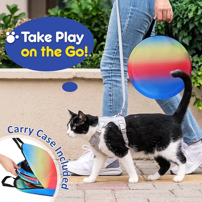 Outdoor 5-in-1 Portable Cat Tunnels - Cat Enclosure with Tent for Indoor Cats, Enclosed Catio for Kitty & Small Animals