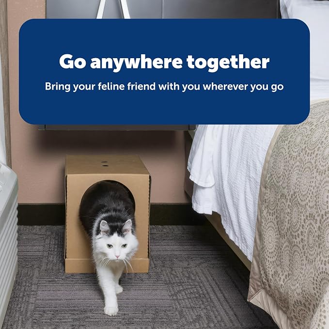 PetSafe Disposable Litter Box with Litter - Collapsible, No-Mess Box with Reliable, Leak-Proof Protection & Superior Odor Control - Includes 4.3 lb Bag Crystal Pebbles & 8 Disposable Scoops