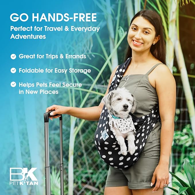 Pet K’tan Anti Anxiety Wearable Cat & Dog Carrier | Hands-Free Front Facing Adjustable Pet Cuddler Sling for Small to Medium Pets & Puppies up to 20 lbs | Pawkadot | Small