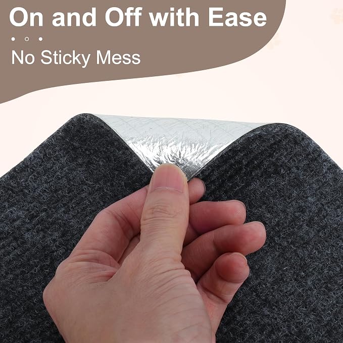 Cat Scratch Furniture Protector, Self-Adhesive Cat Scratcher Mat, Couch and Furniture Protector from Cat Claws, Dark Grey, 1 Set