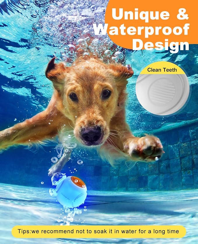 Xeuch Light Up Dog Balls, LED Dog Toy Ball Rechargeable, Bounce-Activated Durable Fetch Ball Grow in The Dark, Night Glowing Toy, Natural Rubber, Color Changing LED, 2.5 inches-Orange