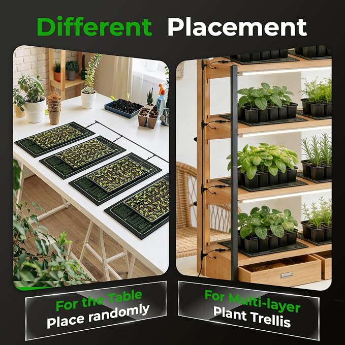Seedling Heat Mat - KOKOPRO Durable Waterproof Heat mat for Plants Warm Hydroponic Heating Pad for Indoor Home Gardening Seed Starter 10" x 20.75"（4 in1）