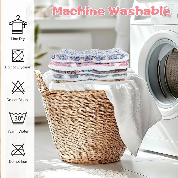 10 Pcs Guinea Pig Mats for Cage Washable, 13 x 10.6 Inch Guinea Pig Fleece Cage Liners, Soft Pet Bedding Pads for Small Animals Like Bunny Hamster Hedgehogs Indoor Use (5 Colors)