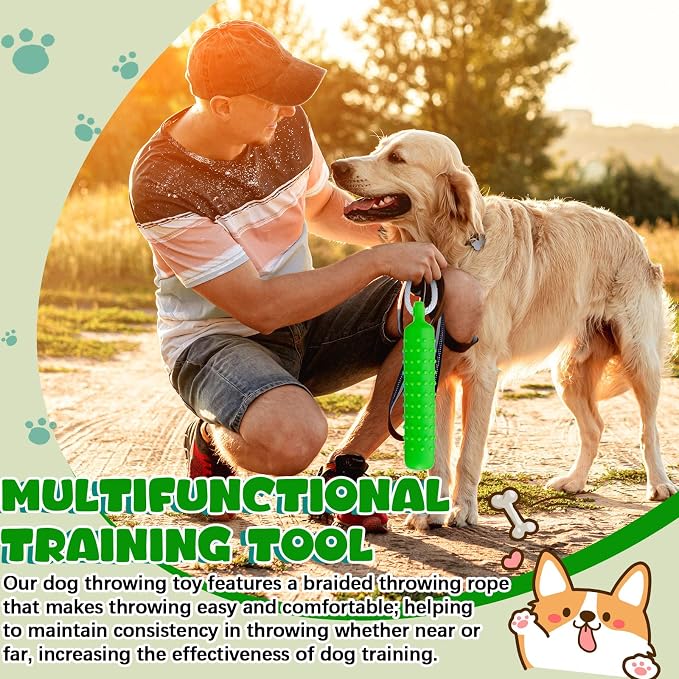 Blueweenly 4 Pcs Dog Bumper Toy for Water Retrieving Plastic Puppy Training Dummy Dog Float Toy Lightweight for Float on The Water Pool Outdoor Training Hunting Fetching (Green)