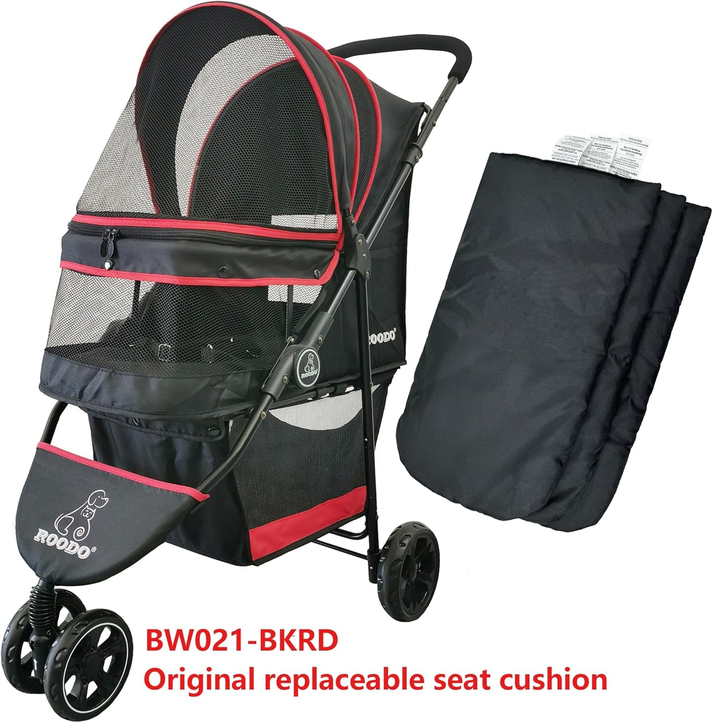 ROODO Pet Stroller Inner Pad for Exclusive Use,Original,Replaceable,Easy to Clean,Set of 3 pc(Black)