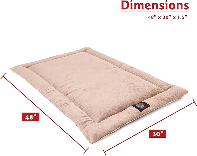 Majestic Pet Orthopedic Memory Foam Dog Crate Mat - Plush Pet Bed Pad for Crates & Kennels | USA Crafted | 48"x30" Villa Pearl