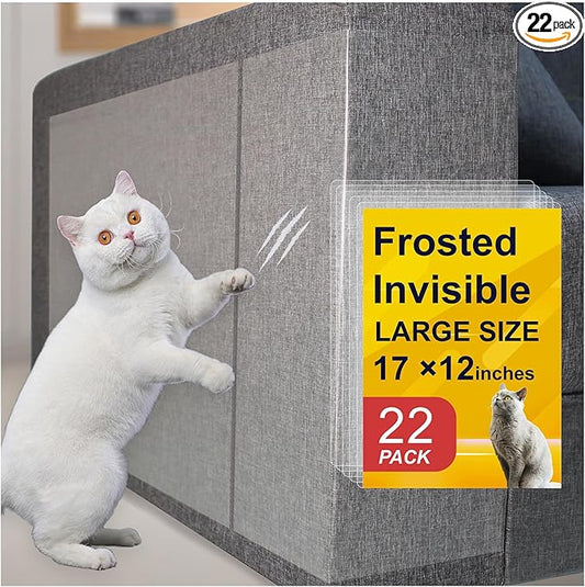 Anti-Cat Scratch Furniture Protector from Cats scratching-22-Pack Clear Sofa Guard Tape for Couches, Deterrent Pet Protection Film to Stop Cats Clawing Corners & Edges