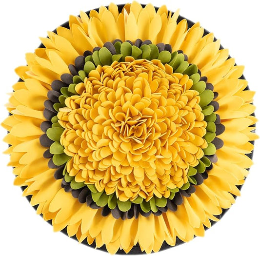 Snuffle Mat for Dogs 18" x 18" Adjustable Slow Feeder Mat Interactive Enrichment Puzzle Toys for Small Medium Dogs Nosework Training for Boredom Encourages Natural Foraging Skills (Yellow)