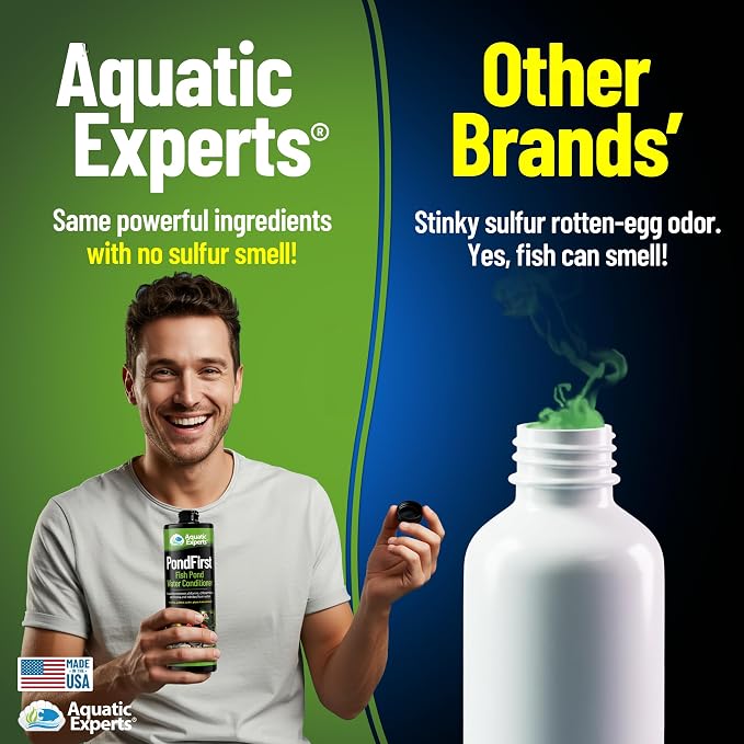 PondFirst Pond Water Conditioner - Concentrated Instant Dechlorinator for Fish Ponds, Makes Water Safe for Koi and Goldfish, Made in The USA, Aquatic Experts (Liquid - 2 Liters)