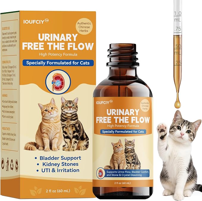 Bladder & Kidney Stones Dissolver for Cats - Naturally Break out Cat Crystals and Stones -Cat Uti Remedy,Vet-Formulated Cat Bladder Support for Urine Incontinence, Painful Urination & From-Root Relief