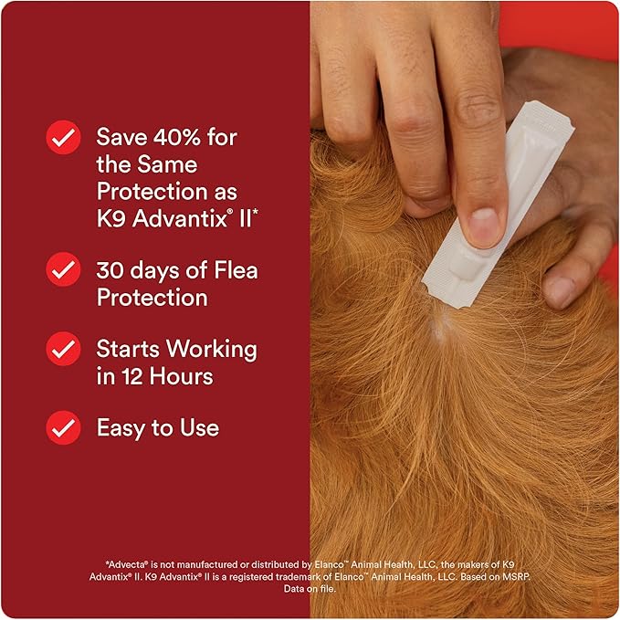 Advecta Ultra Flea and Tick Prevention for Dogs - Small Dog Flea and Tick Treatment & Control - Mosquito Repellent - Fast Acting Waterproof Topical Drops, 2 Month Supply
