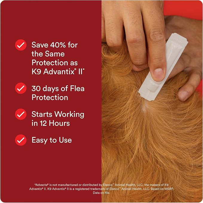 Advecta Ultra Flea and Tick Prevention for Dogs - Small Dog Flea and Tick Treatment & Control - Mosquito Repellent - Fast Acting Waterproof Topical Drops, 6 Month Supply