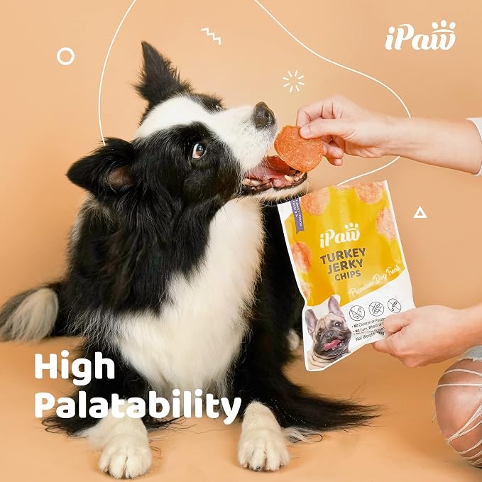 iPaw 3 Combo Turkey Chips Dog Treats for Puppy Training, SQF Certified Human Grade Dog Treat, Hypoallergenic, Easy to Digest (Turkey Chips), 3 Packs