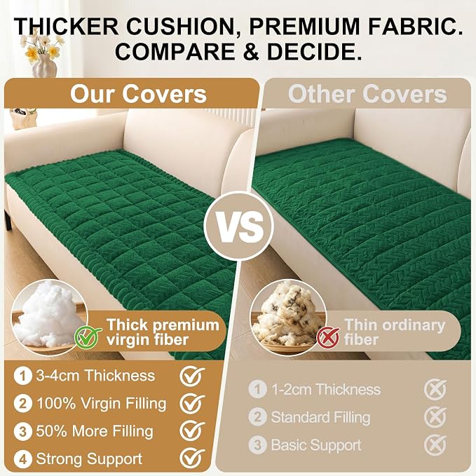 Smiry Couch Cover for Dogs, Non Slip Fuzzy Pet Sofa Covers Washable for 3 Cushion Couch, Soft Thick Furniture Protector for Cats Dogs, Against Fur, Dirt, Scratch Resistant (Turquoise, 27.6"x95")