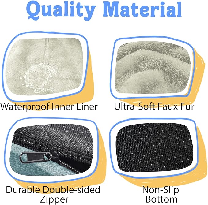 Chez Paw Large Orthopedic Dog Bed for Extra Large Dogs, Waterproof XL Egg-Crate Foam Dog Bed with Removable Washable Cover & Non-Slip Bottom, 4-Sided Bolster Support, Blue 42"x30"x7.5"