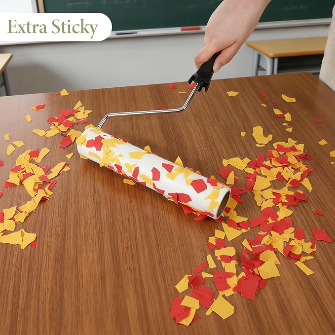 10 PCS Large Lint Roller Refill Only, 9.4 Inch Lint Rollers for Pet Hair Extra Sticky 60 Sheets per Roll Sticky Rollers for Floor for Cleaning Furniture Fabrics, Carpets and Hair