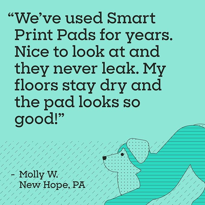 Pet Life Unlimited Smart Prints XXL Puppy Pads for Dogs, Potty Training Pee Pads, 64 Count, 30" x 36", Leak-Proof, Super Absorbent, Quick-Dry, Patterned Pads with Odor Control, Made in USA