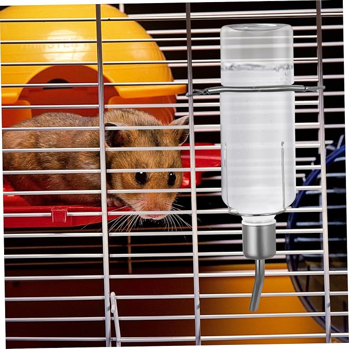2Pcs No-Leak Pet Water Bottles - Easy Install Hanging Dispensers for Rabbits, Chinchillas, Guinea Pigs, Transparent Design, Durable Materials