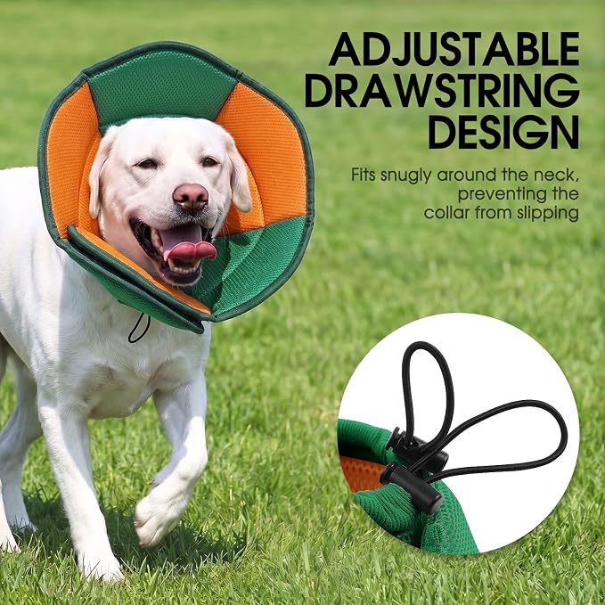 Dog Cones for Large Dogs, Soft Pet Cone Stop Licking After Surgery, Adjustable Pet E-Collar Alternative for Wound Healing, Pine Green X-Large