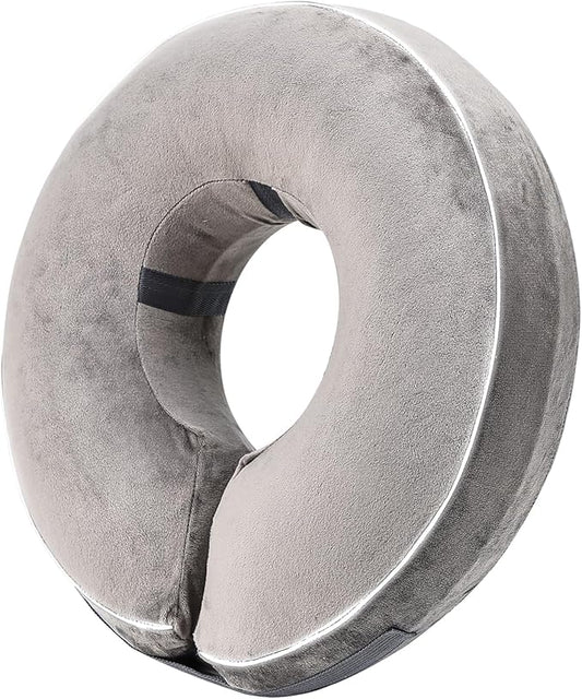 Inflatable Reflective Dog Cone Collar Alternative After Surgery,Doggie Recovery Dount Neck Ecollar,Adjustable Soft Dog Cone Collar for Small Medium Large Dogs (Grey, XL)
