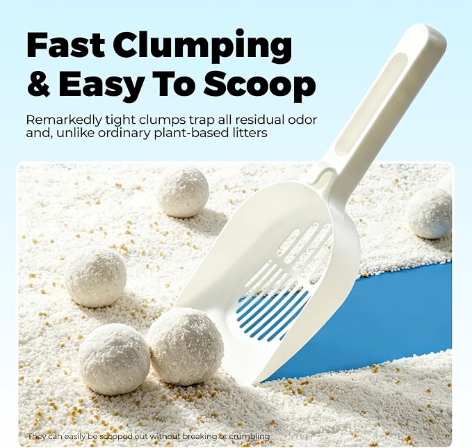 G&S Upgrade Tapioca Cat Litter – Rapid Clumping, 99.9% Dust-Free, Flushable, pH Health Test Indicator, Automatic Litter Box Friendly, Non-Stick, Unscented, 5.5lb × 3 Bags