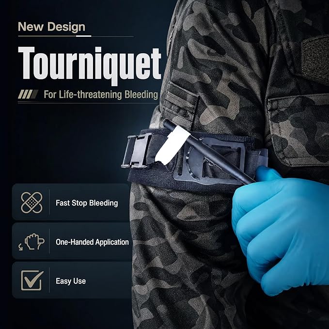 First Aid Kits with 36" Splint Israeli Bandage Tourniquet Chest Seal, Trauma Kits Survival Gear and Equipment Multi-Purpose Emergency Tool Kits, IFAK Bag for Outdoor Camping Hunting Car Home