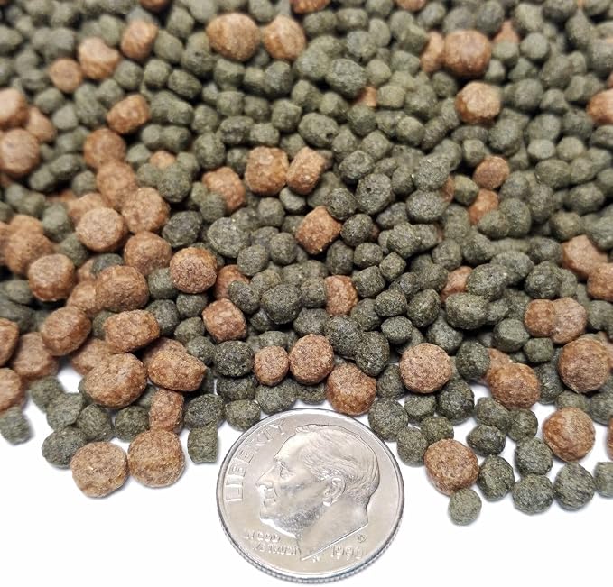 3-Type Mix of 4mm - 3/16" Intense GRO, Intense Color Enhancing & 3mm - 1/8" 40% Spirulina Floating Pellets for oi & Pond Fish KGM-400-12-lbs