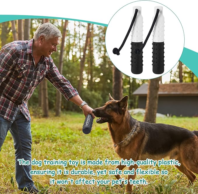 Blueweenly 6 Pcs Dog Bumper Toy for Water Retrieving Plastic Puppy Training Dummy Dog Float Toy Lightweight for Float on The Water Pool Outdoor Training Hunting Fetching (Black and White)