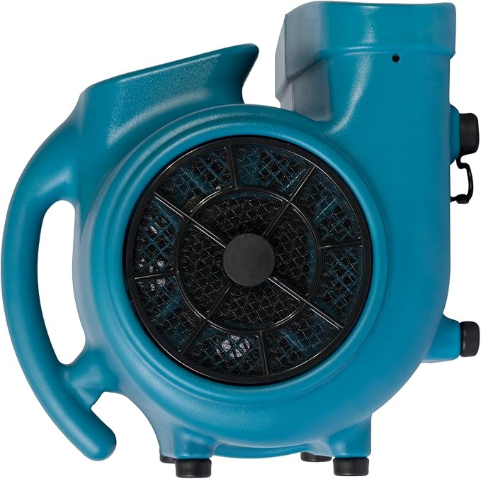 XPOWER X-430TF Pro 1/3 HP 2000 CFM Centrifugal Air Mover, Carpet Dryer, Floor Fan, Blower, Timer, Filter, for Water Damage Restoration, Janitorial, Plumbing, Home Use,Blue